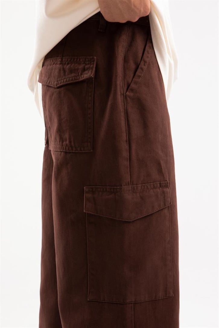 Kargo Cep Kahverengi Baggy Pantalon