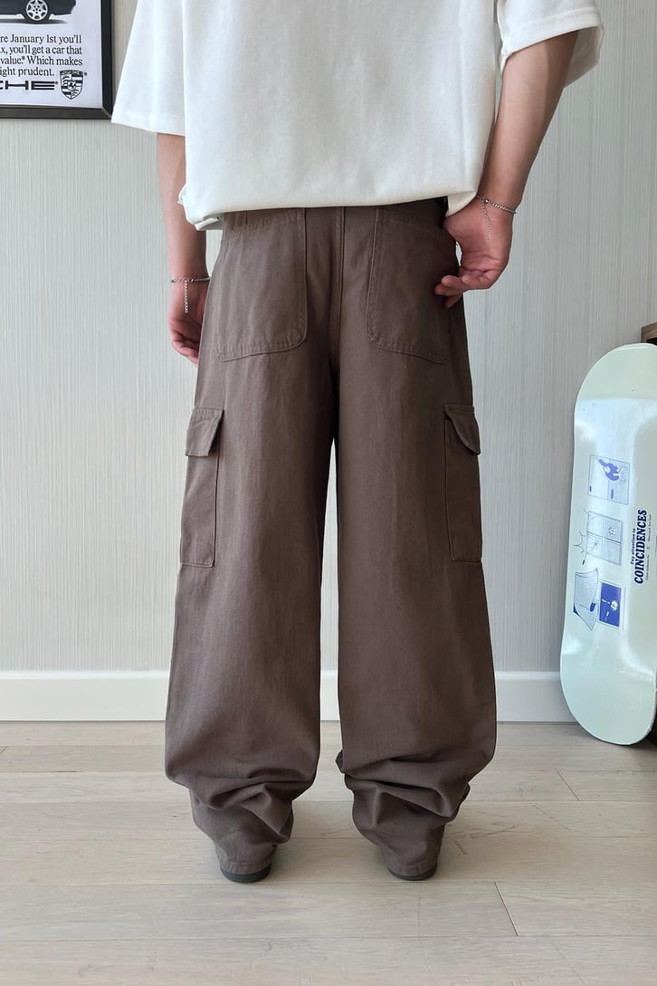 Kargo Cep Kahverengi Baggy Pantolon