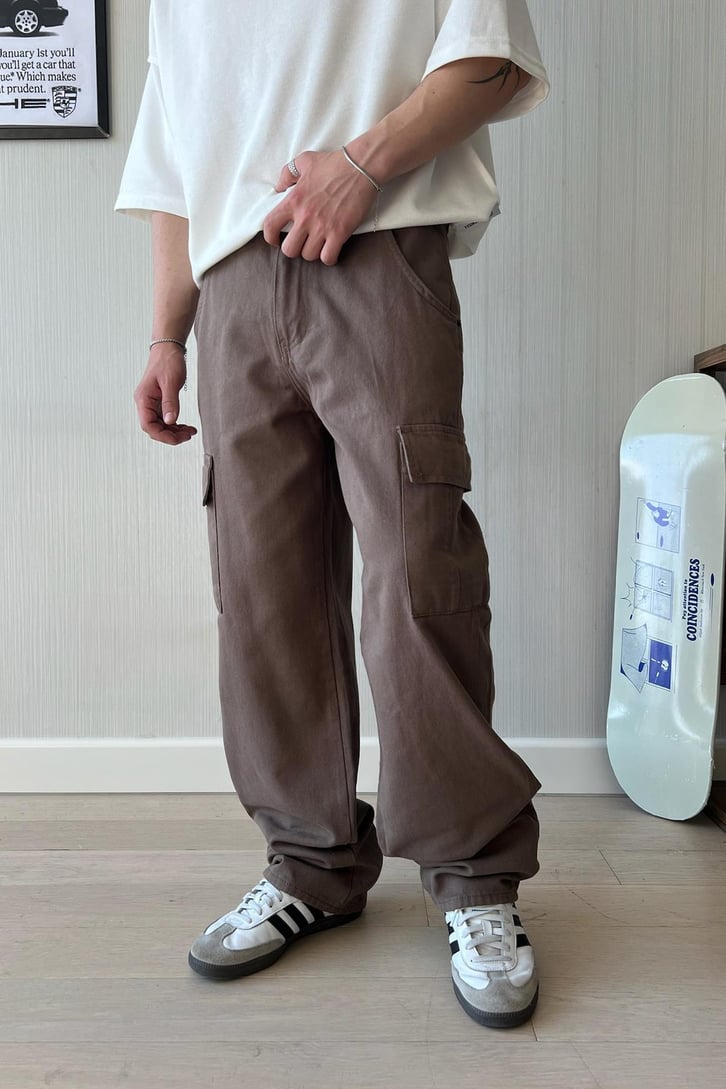 Kargo Cep Kahverengi Baggy Pantolon