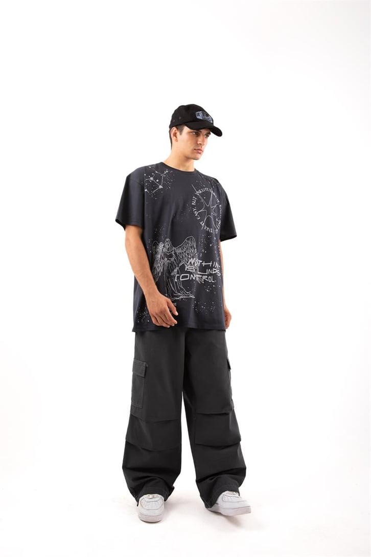 Kargo Cep Stoperli Antrasit Baggy Jean