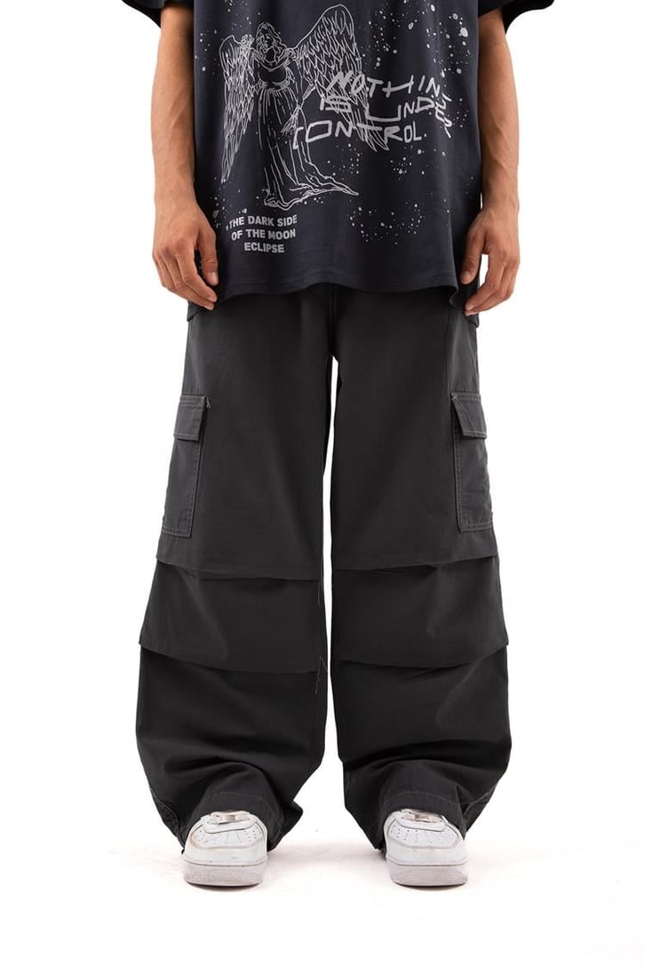 Kargo Cep Stoperli Antrasit Baggy Jean