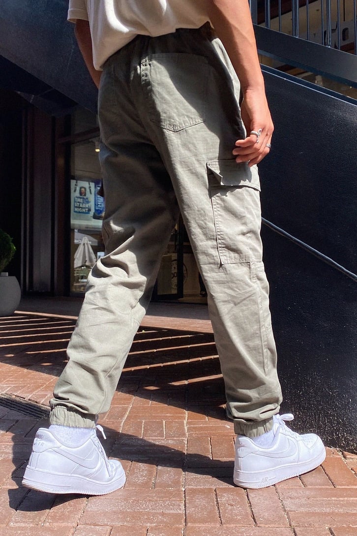 Kargo Cepli Haki Jogger Pantolon