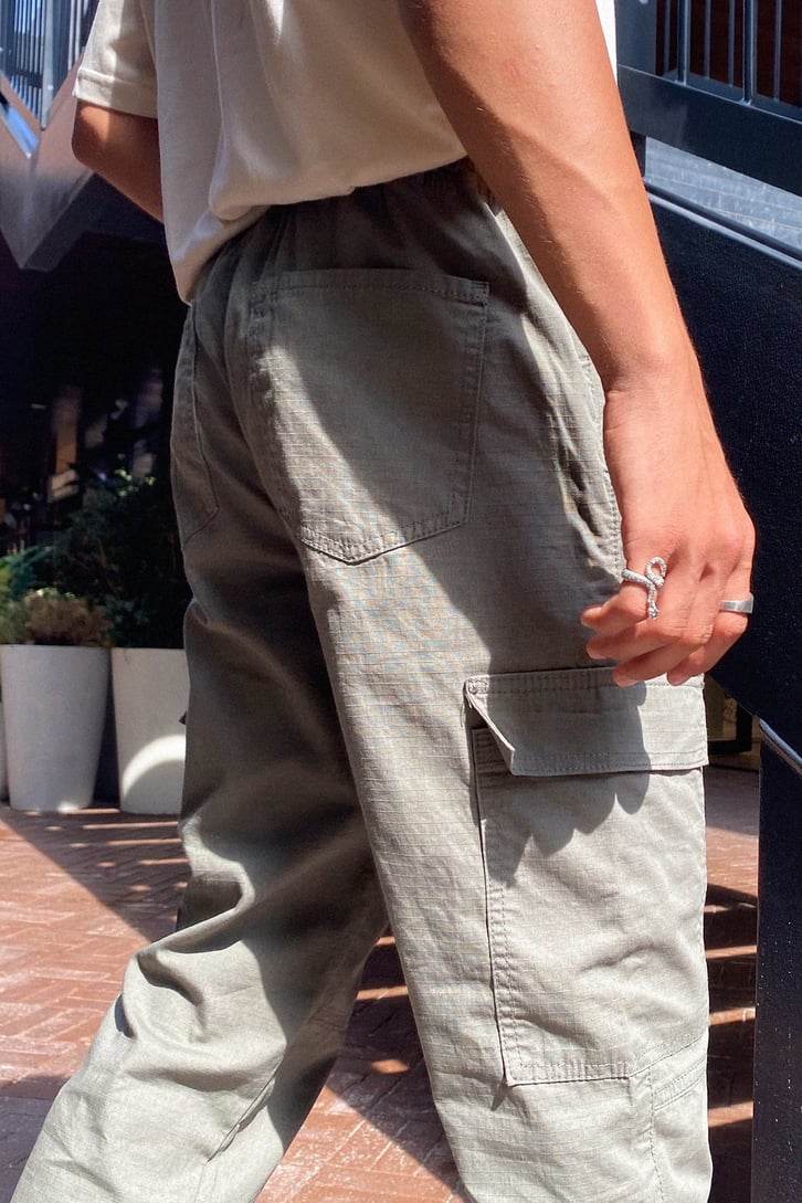 Kargo Cepli Haki Jogger Pantolon