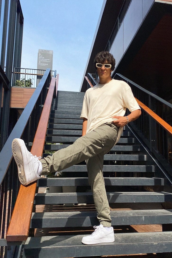 Kargo Cepli Haki Jogger Pantolon