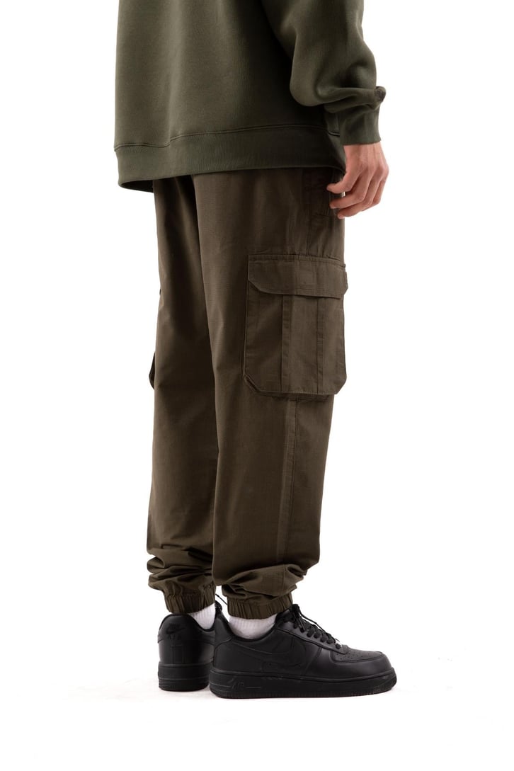 Kargo Cepli Haki Jogger Pantolon