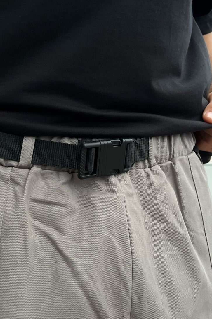 Kargo Cepli Kemer Detay Gri Jogger Pantolon