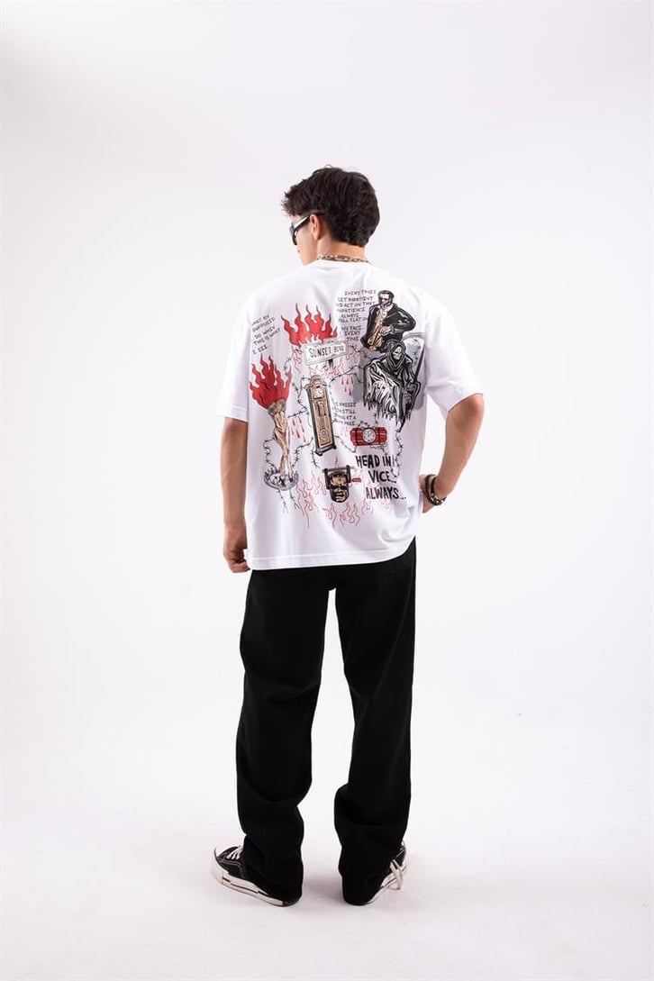 Keep Walkıng Baskılı Beyaz Tshirt