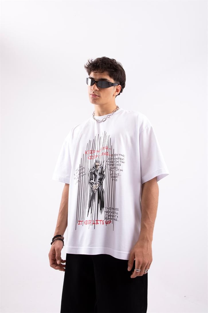 Keep Walkıng Baskılı Beyaz Tshirt
