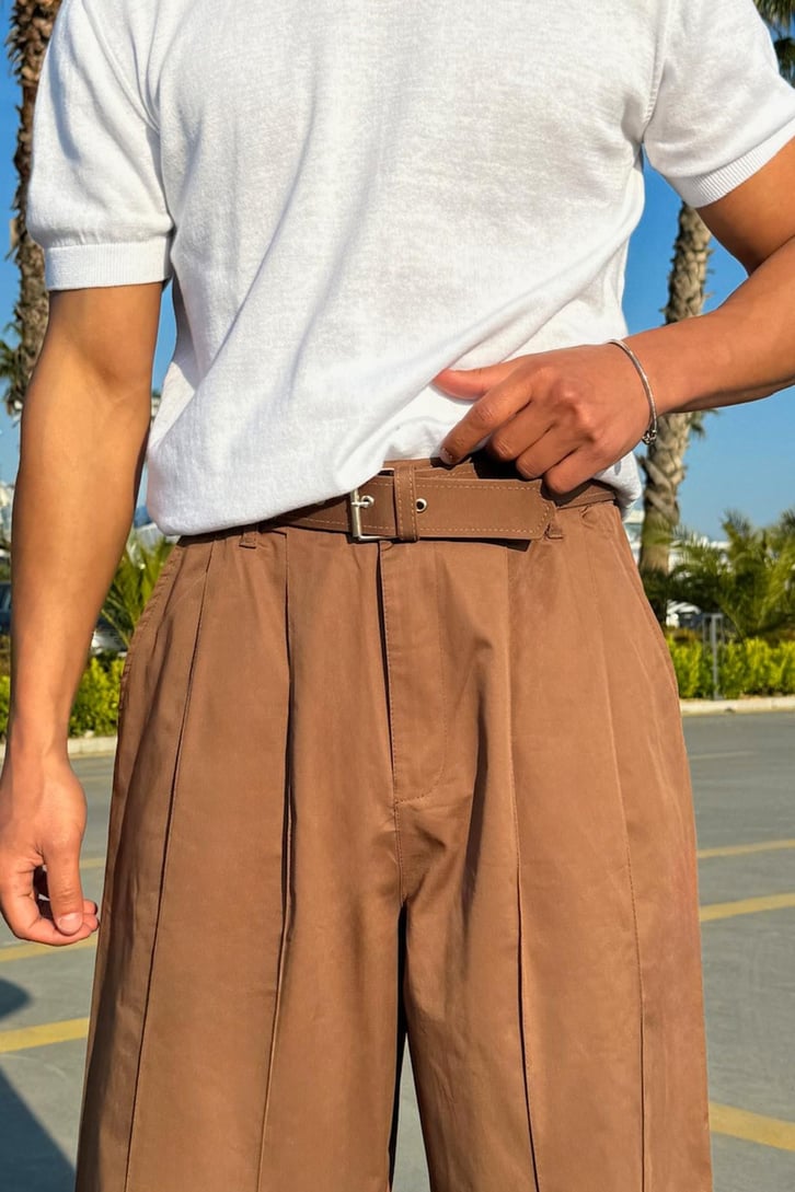 Kemerli Ekstra Baggy Pantolon