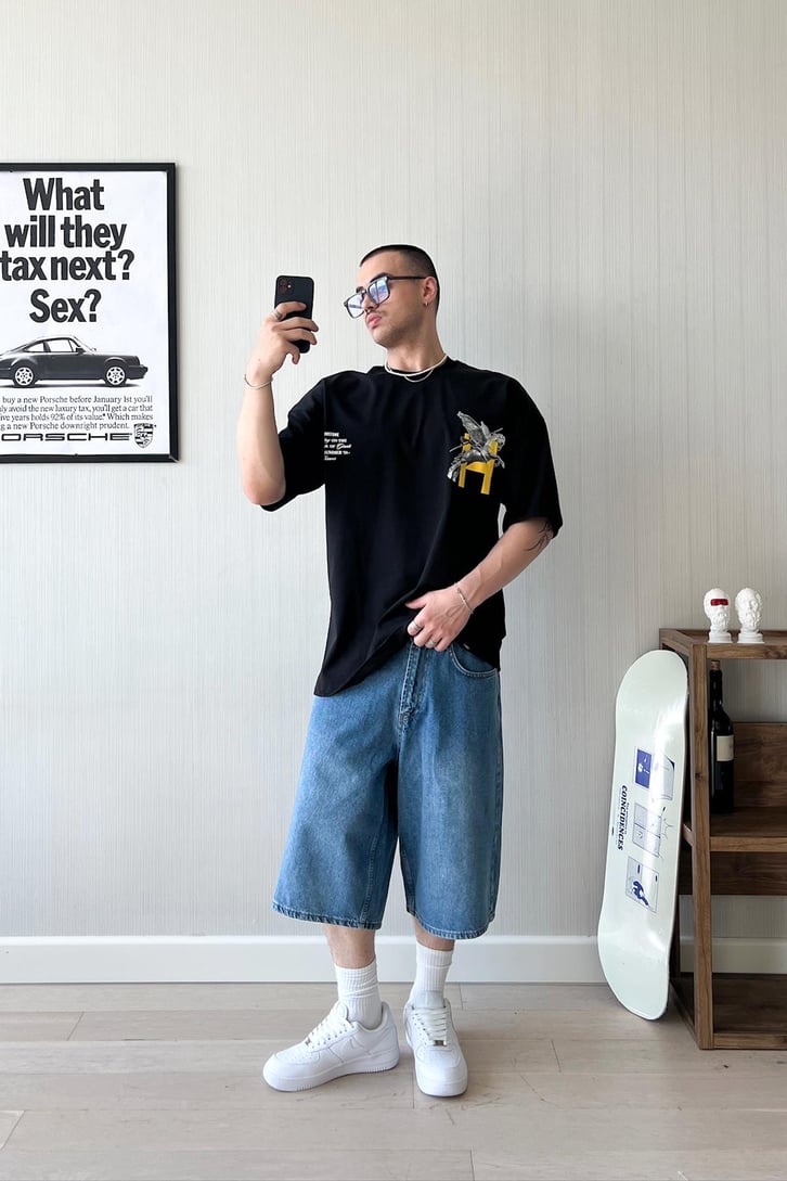 Kentaur Baskılı Oversize Tişört