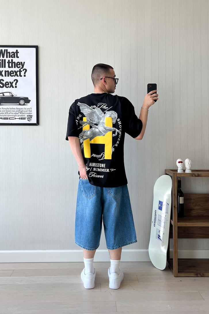 Kentaur Baskılı Oversize Tişört