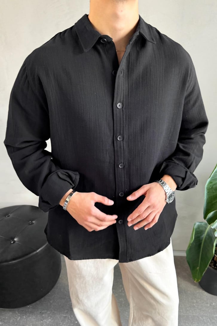 Keten Oversize Basic Gömlek