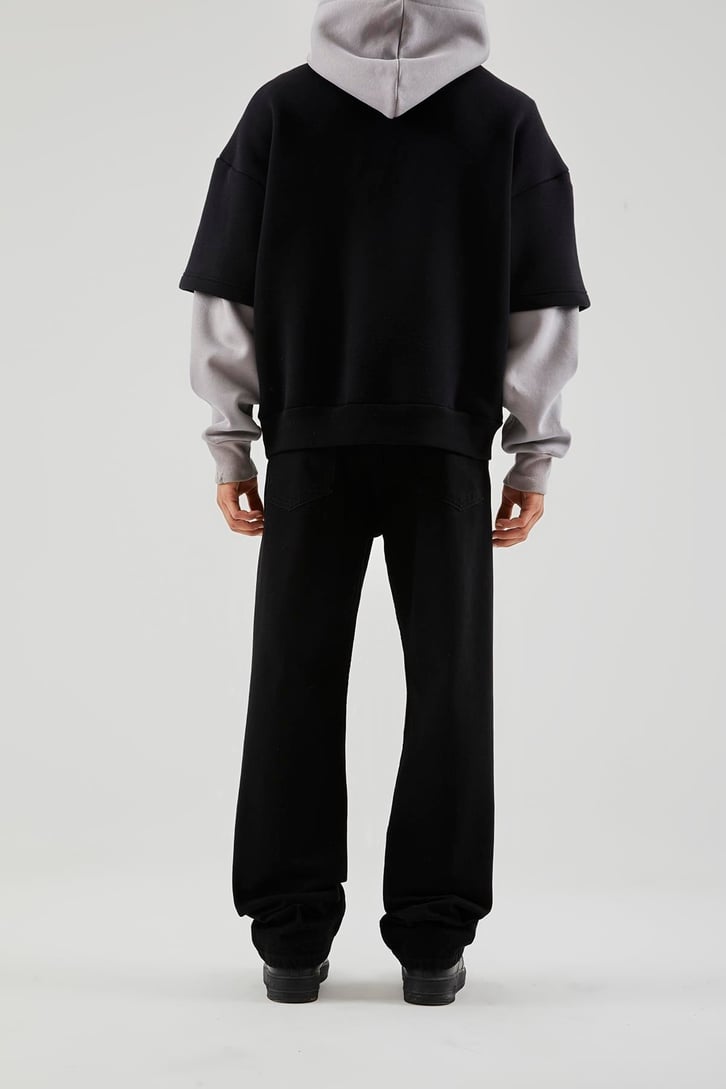 Kill Crew Baskılı Siyah Baggy Pantolon