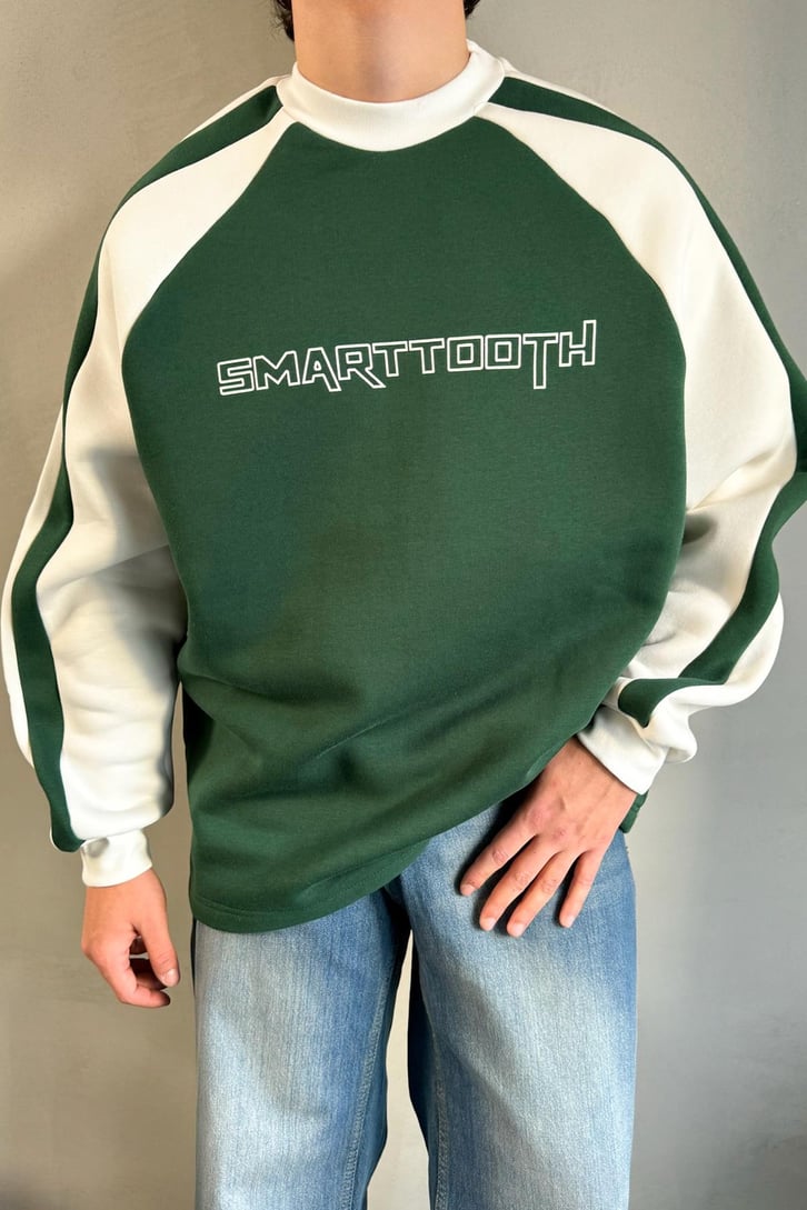 Kol Biye Geçişli Bisiklet Yaka Sweatshirt