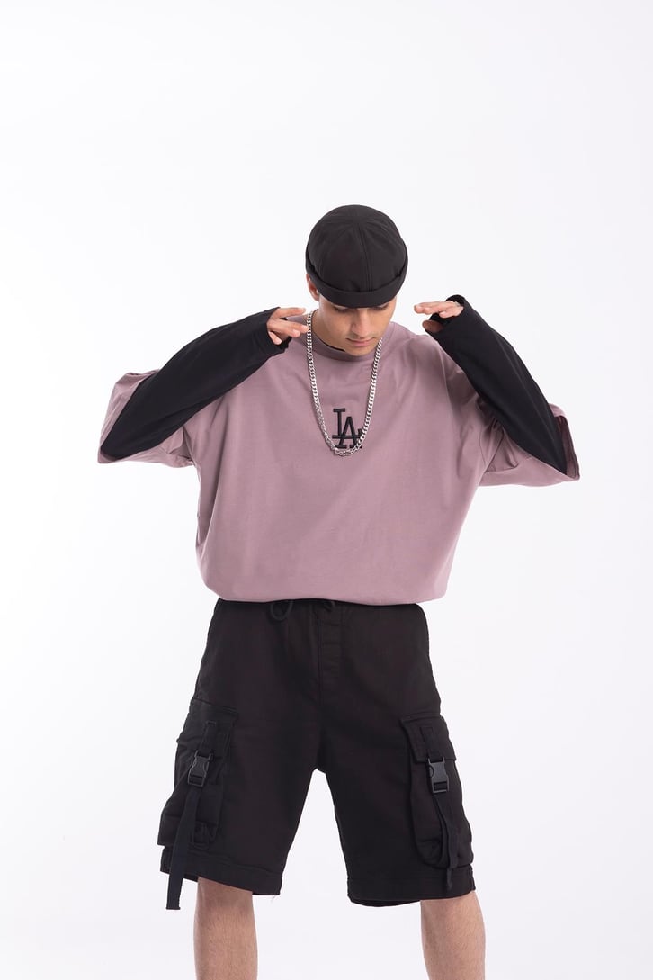 L.A. Nakışlı Oversize Tshirt