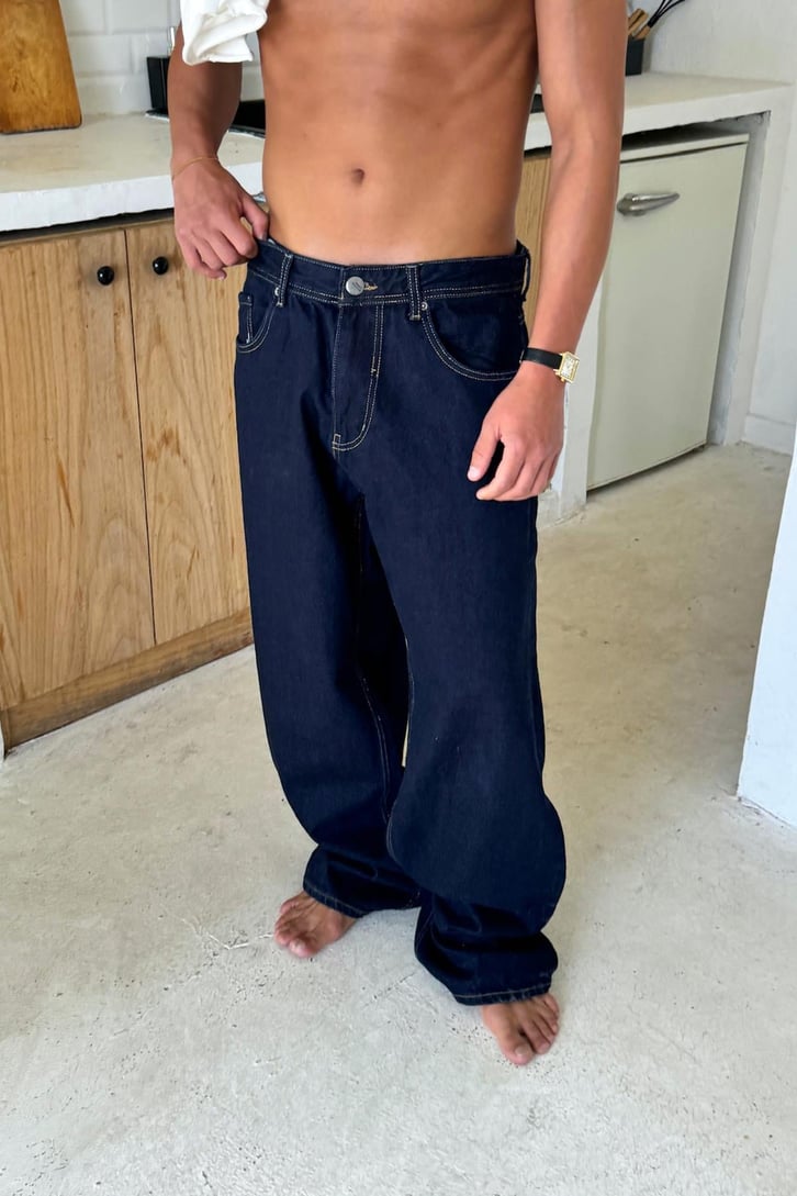 Lacivert Basic Yıkamalı Regular Jean