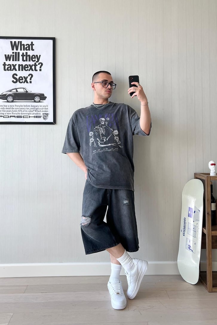 Lamorta Baskılı Oversize Tişört