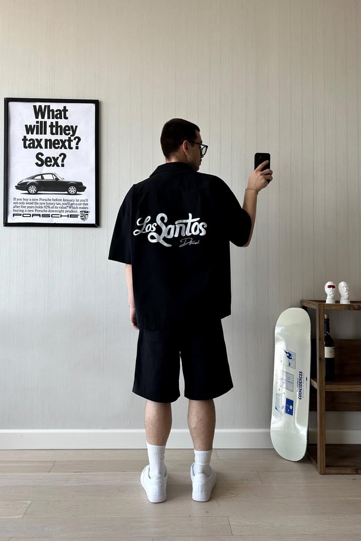 Las Santas Baskılı Premium Oversize Gömlek