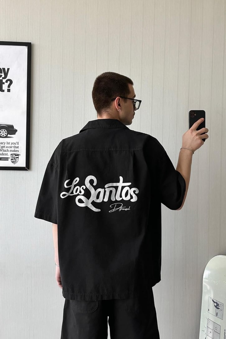 Las Santas Baskılı Premium Oversize Gömlek