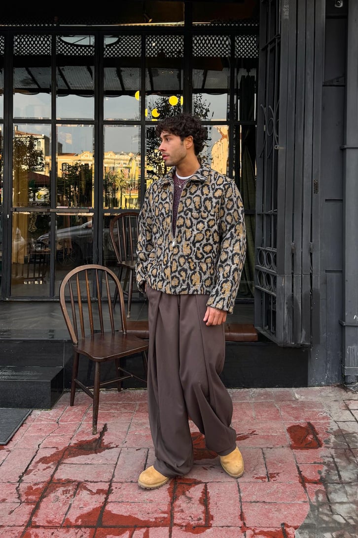 Leopar Desenli Ceket