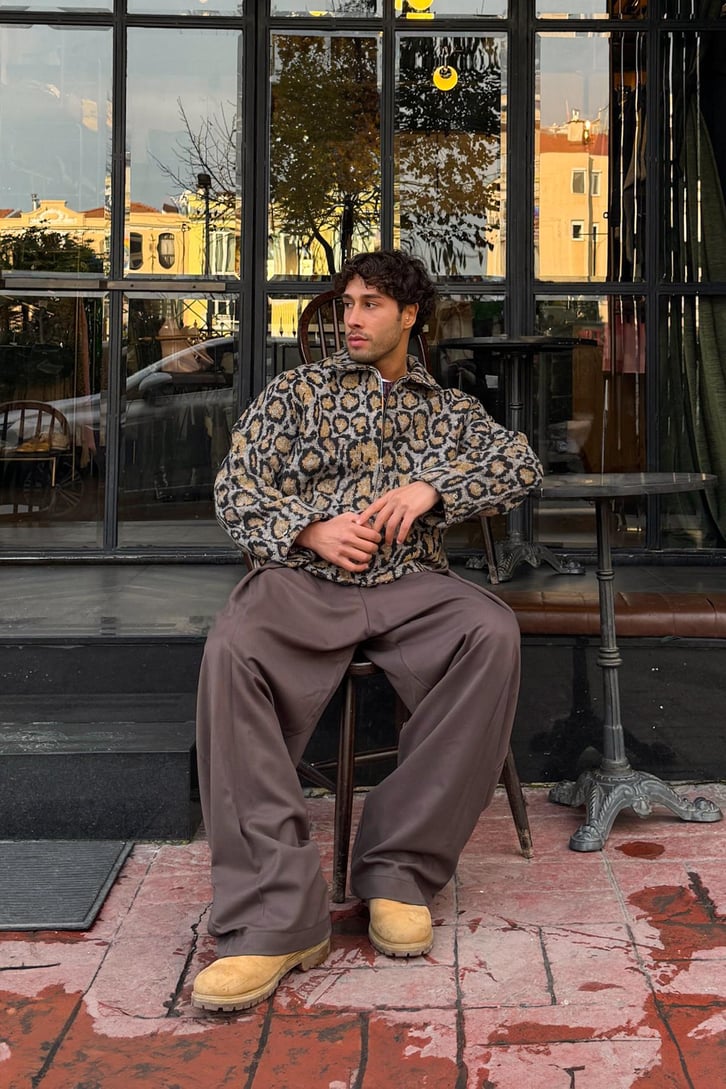 Leopar Desenli Ceket