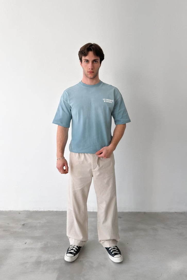 Les Ensemble Baskılı Oversize Tişört