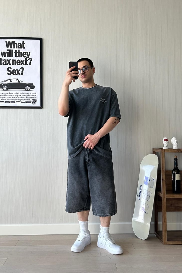 Libre de Regalías Acid Wash Oversize Tişört