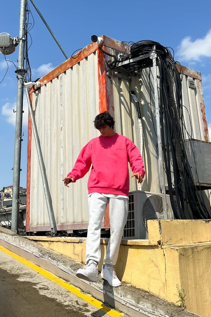 Limited Baskılı Gri Melanj Jogger Eşofman Altı