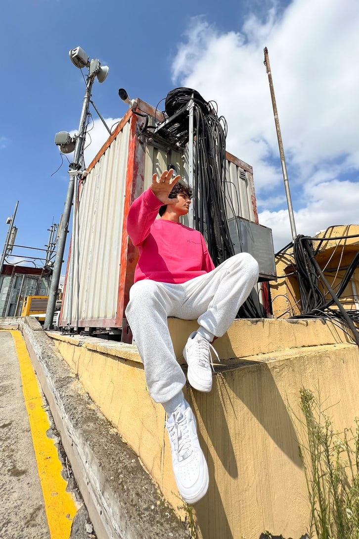 Limited Baskılı Gri Melanj Jogger Eşofman Altı