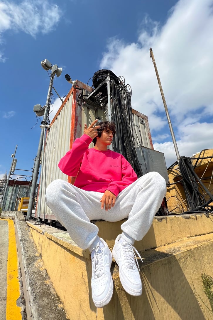 Limited Baskılı Gri Melanj Jogger Eşofman Altı