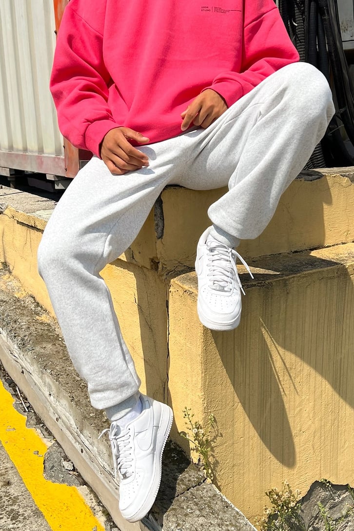 Limited Baskılı Gri Melanj Jogger Eşofman Altı