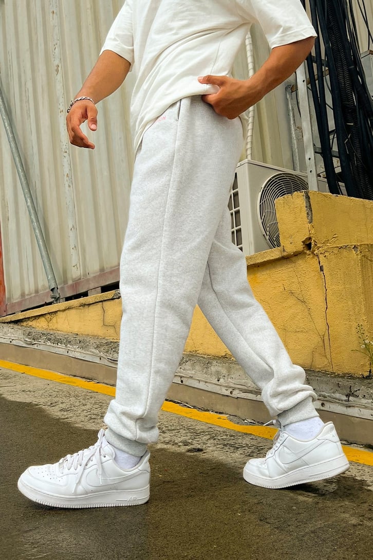 Limited Baskılı Gri Melanj Jogger Eşofman Altı