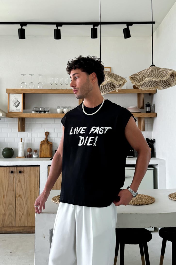 Live Fast Die Baskılı Atlet