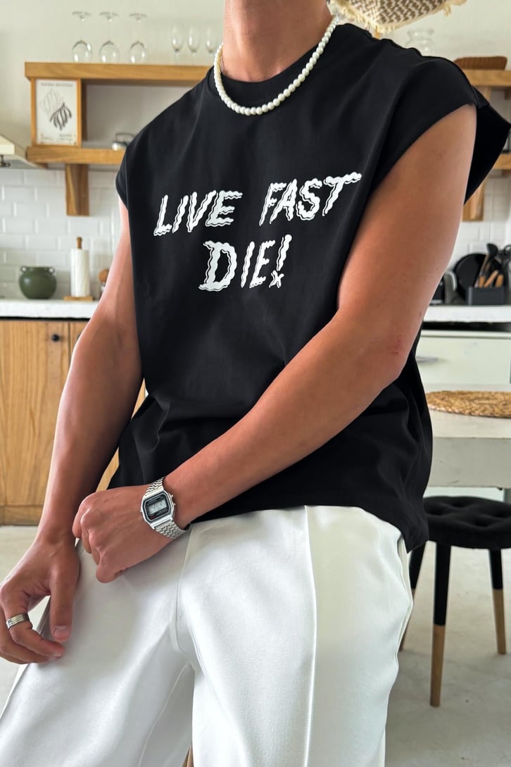 Live Fast Die Baskılı Atlet