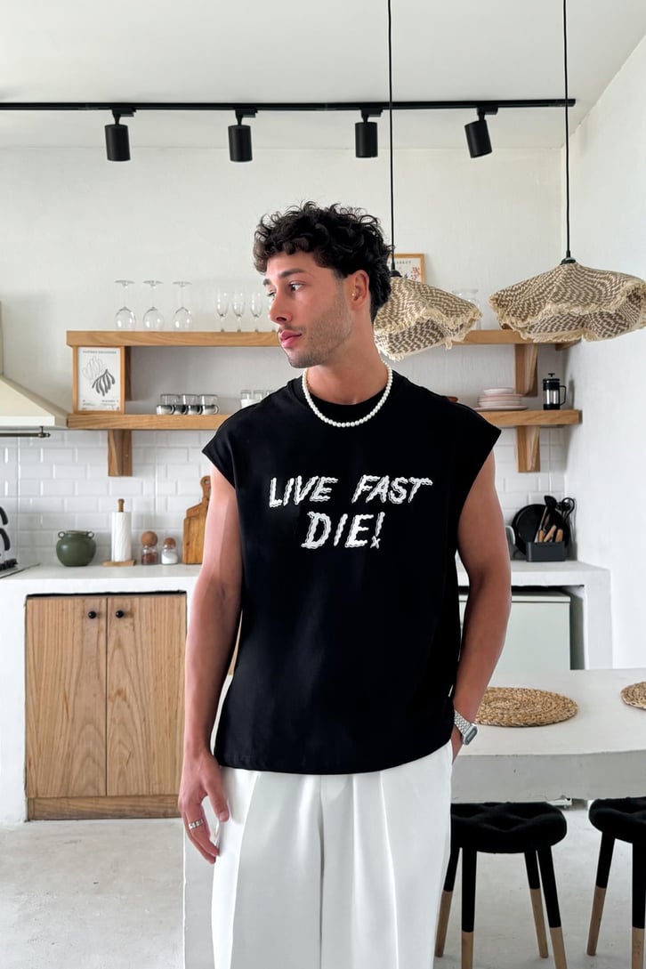 Live Fast Die Baskılı Atlet