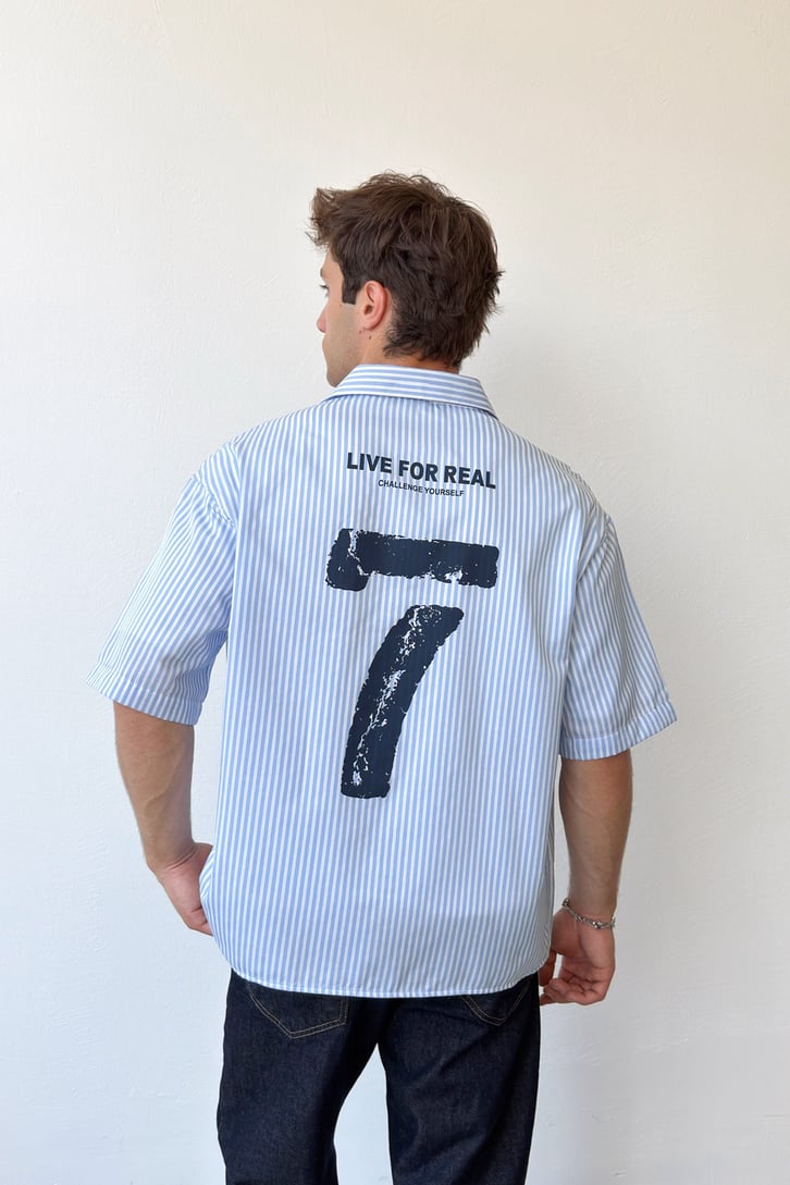 Live For Real Baskı Crop Gömlek
