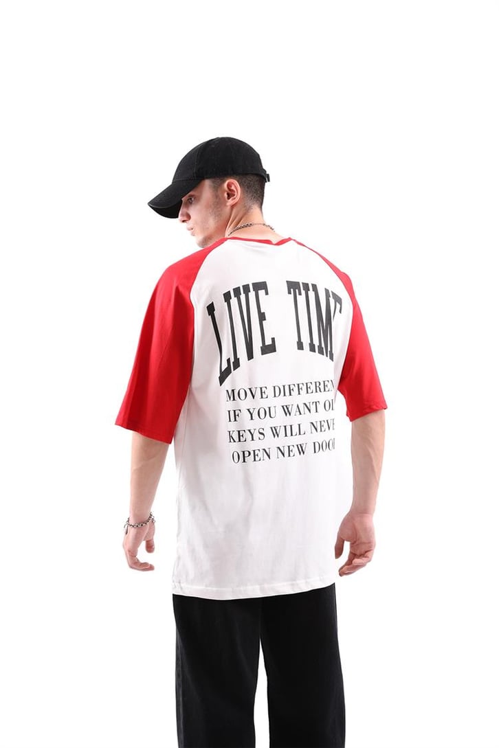 Live Time Baskılı Oversize Tshirt