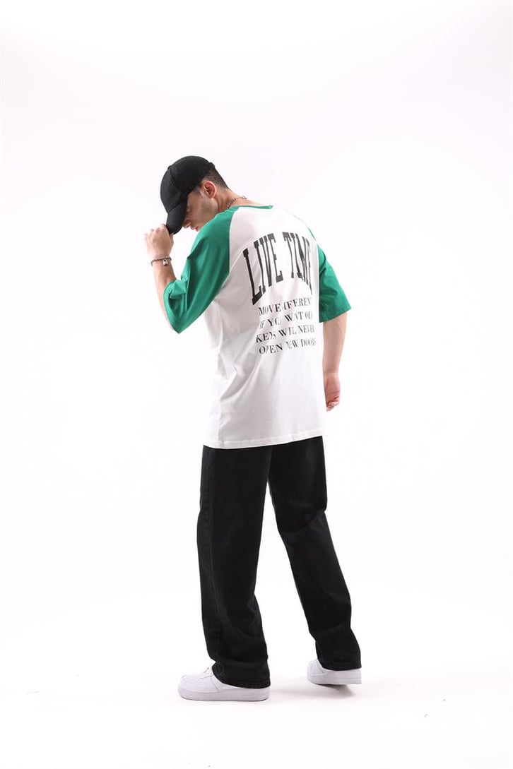 Live Time Baskılı Oversize Tshirt
