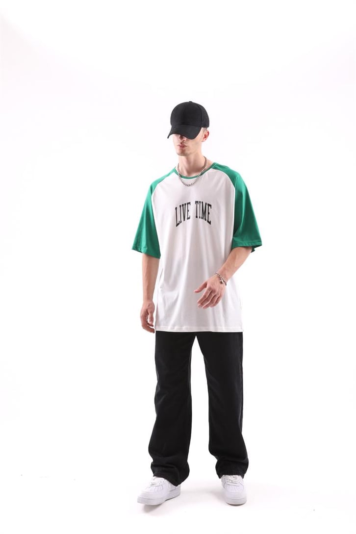 Live Time Baskılı Oversize Tshirt