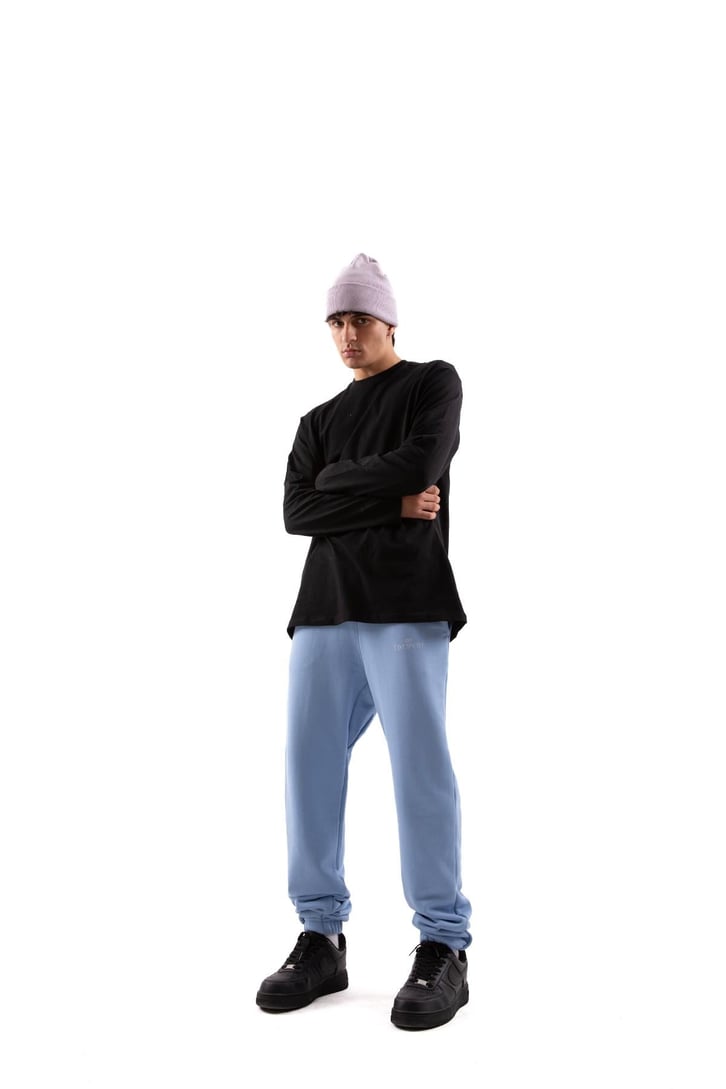 Logo Baskılı Bebek Mavisi Jogger Eşofman Altı