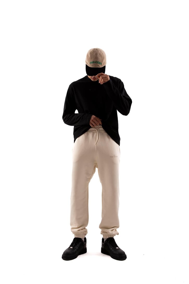 Logo Baskılı Krem Jogger Eşofman Altı