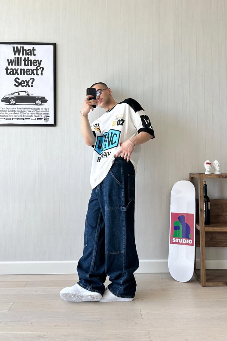 Long Pocket Baggy Jean