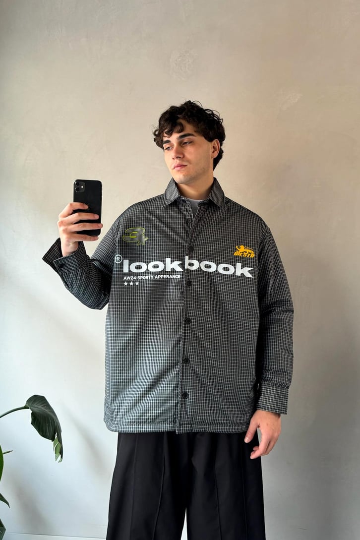 Look Book Baskılı Oversize Şişme Gömlek