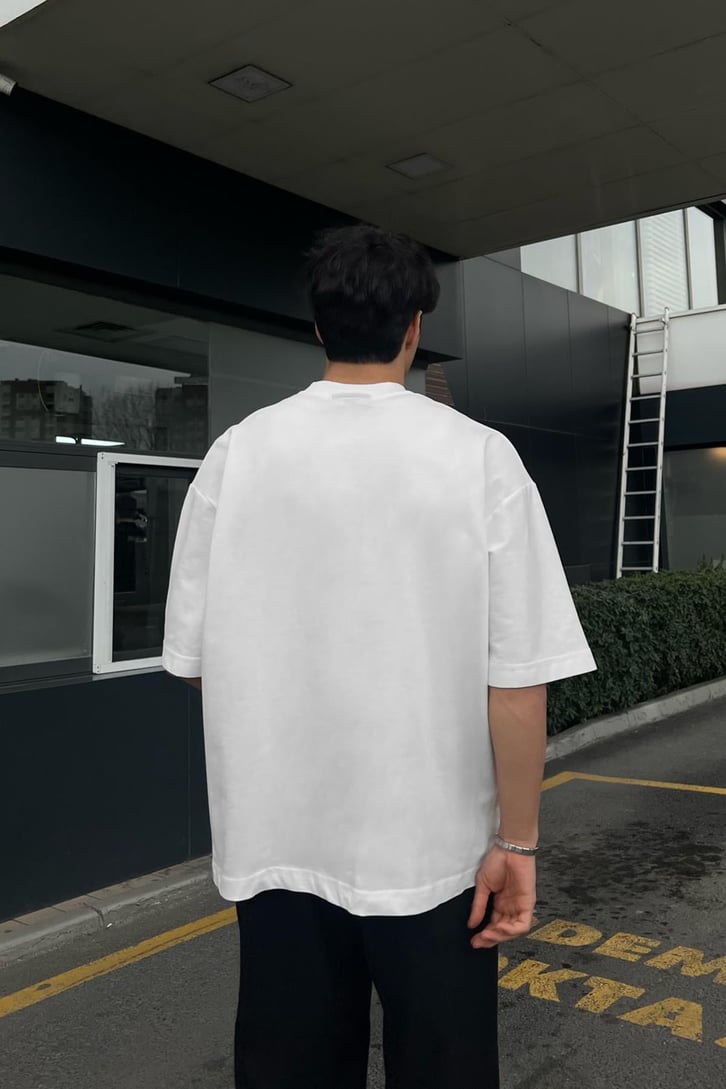 Loser Baskılı Beyaz Oversize Tişört