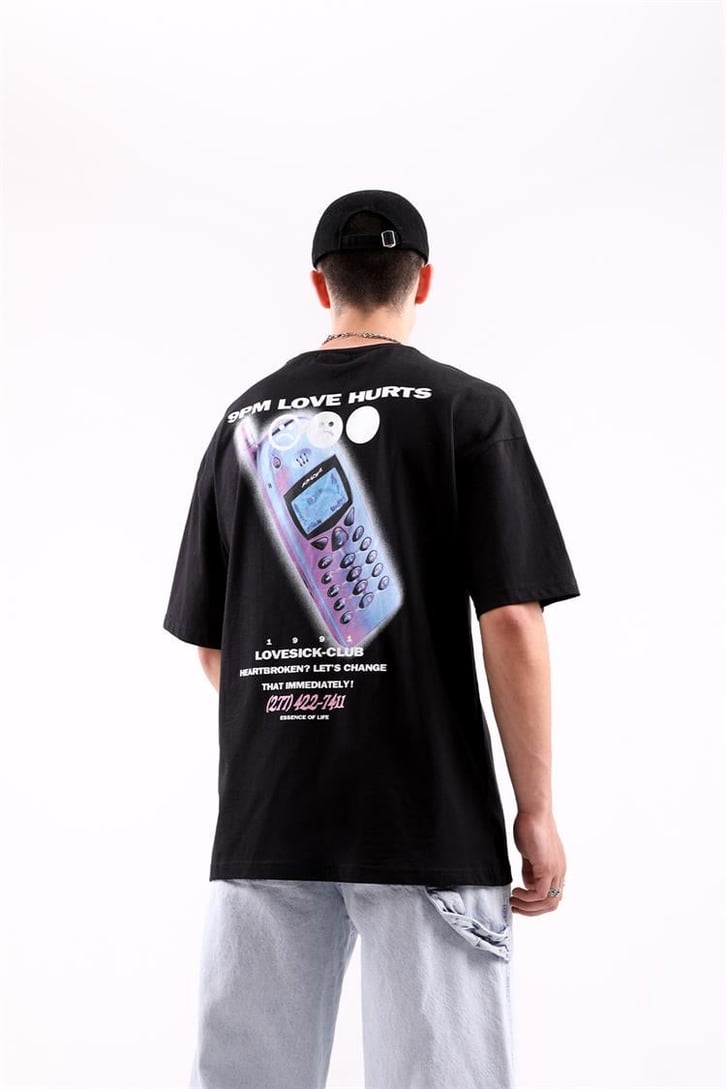 Love Hurts Sırt Baskılı Oversize Tshirt