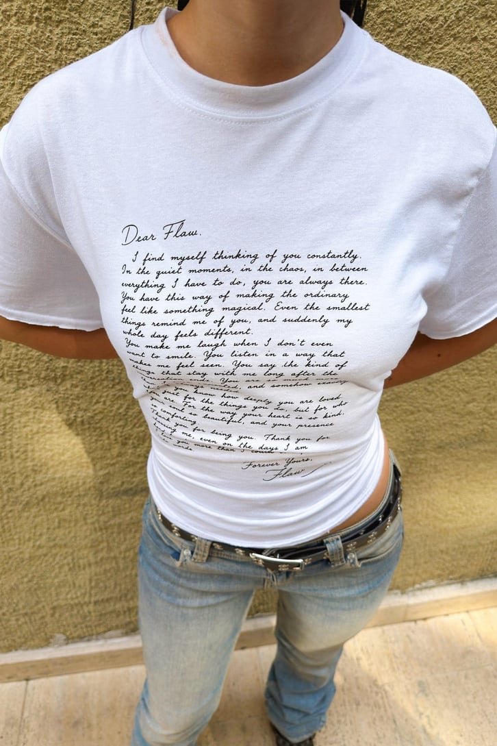 Love Letter Baskılı Boxy Fit Tişört