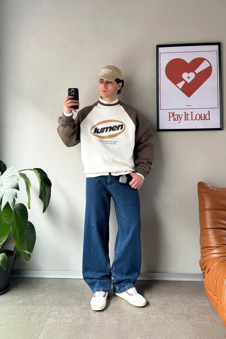 Lumen Dıvısıon Baskılı Reglan Kol Sweatshirt