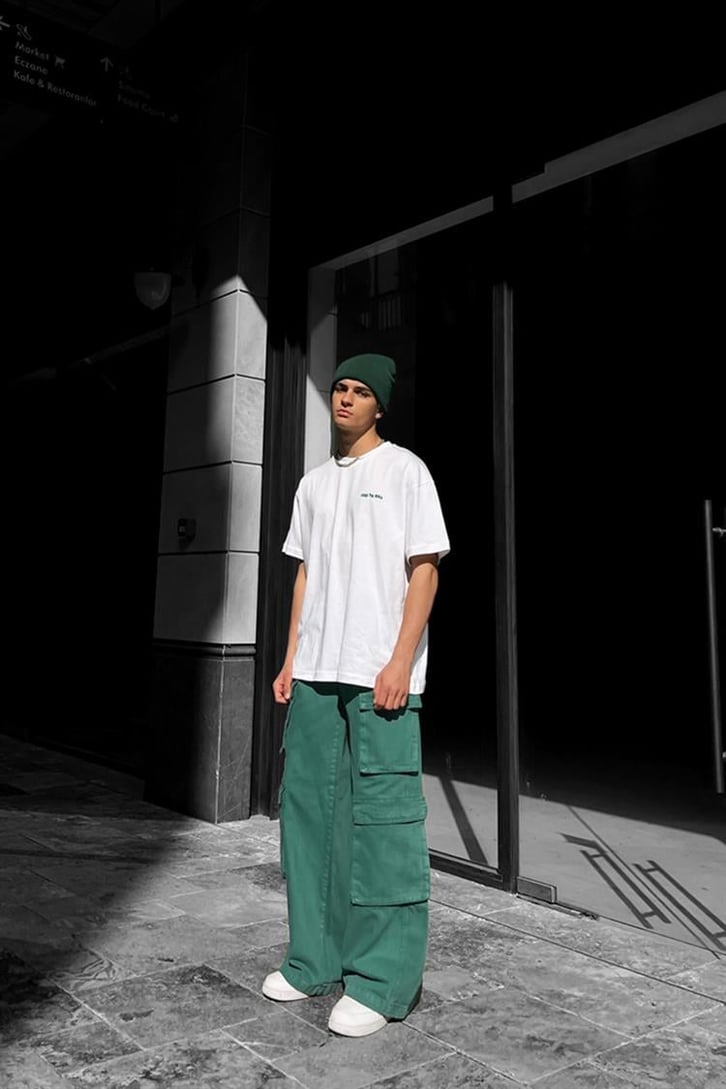 Luxe to Kill Baskılı Beyaz Oversize Tişört