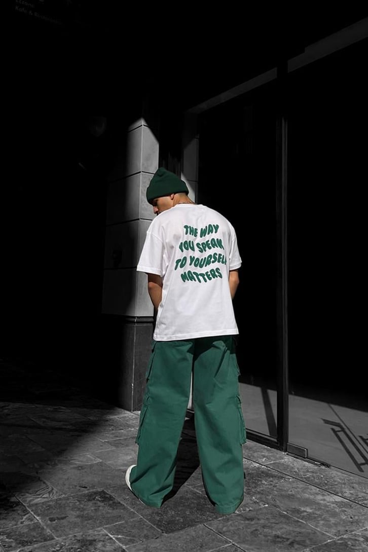 Luxe to Kill Baskılı Beyaz Oversize Tişört