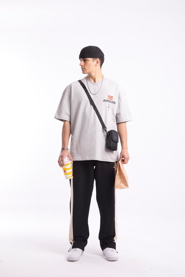 M Apple Baskılı Oversize Tshirt